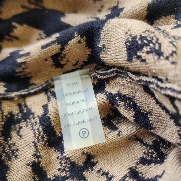 Calvin Klein Animal Print Sleeveless Turtleneck Sheath Dress Size Large - Picture 4 of 6